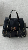 Black Rockstud Double Pocket Backpack