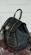 Black Rockstud Double Pocket Backpack