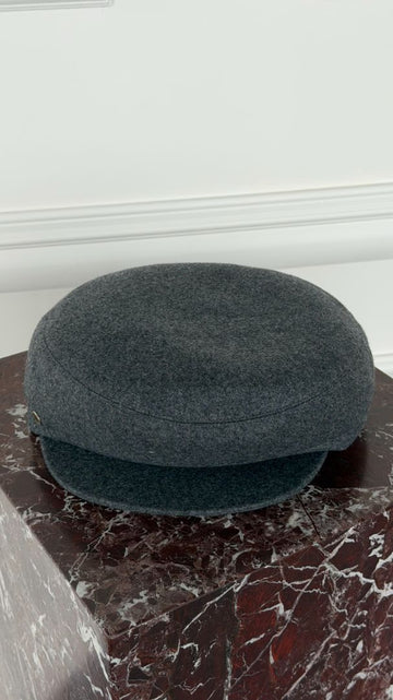 Grey Felted Newsboy Casquette Hat