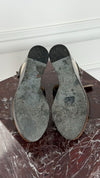 Black & Brown D'Orsay Wedge Sandals