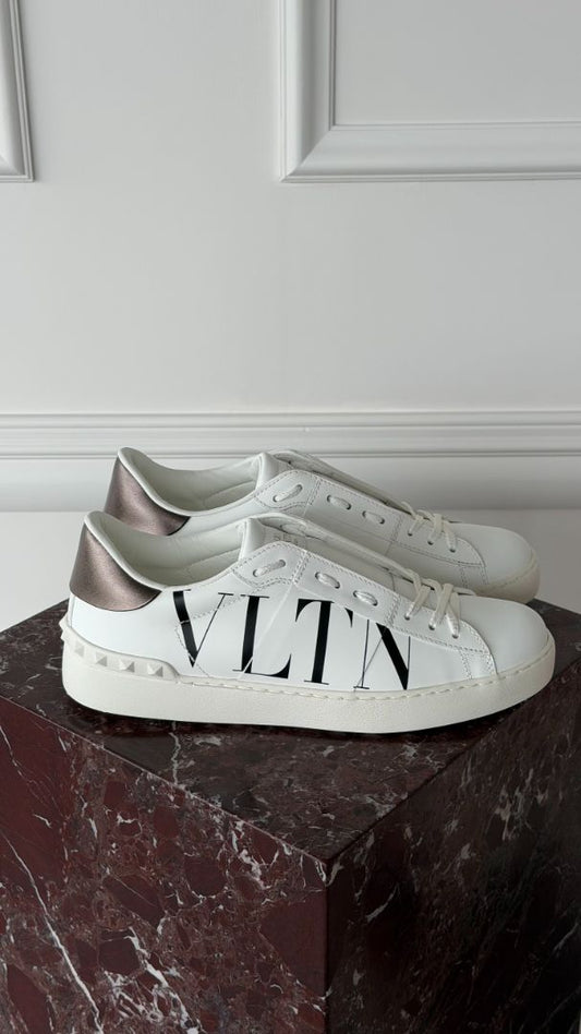 White VLTN Low Top Sneakers