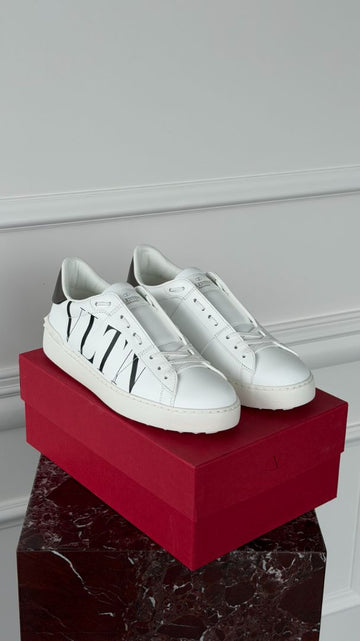 White VLTN Low Top Sneakers