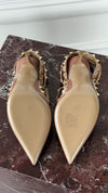 Dark Nude Rockstud Cage Pumps