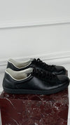 Black Mens Ace GG Embossed Leather Sneakers