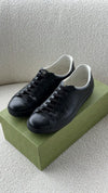 Black Mens Ace GG Embossed Leather Sneakers