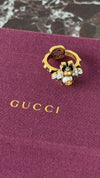 Gold Interlocking G Bee Ring