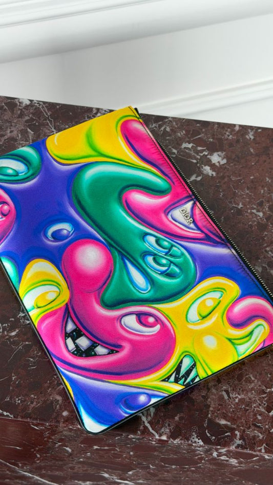 Multi Coloured Kenny Scharf Nylon Pouch