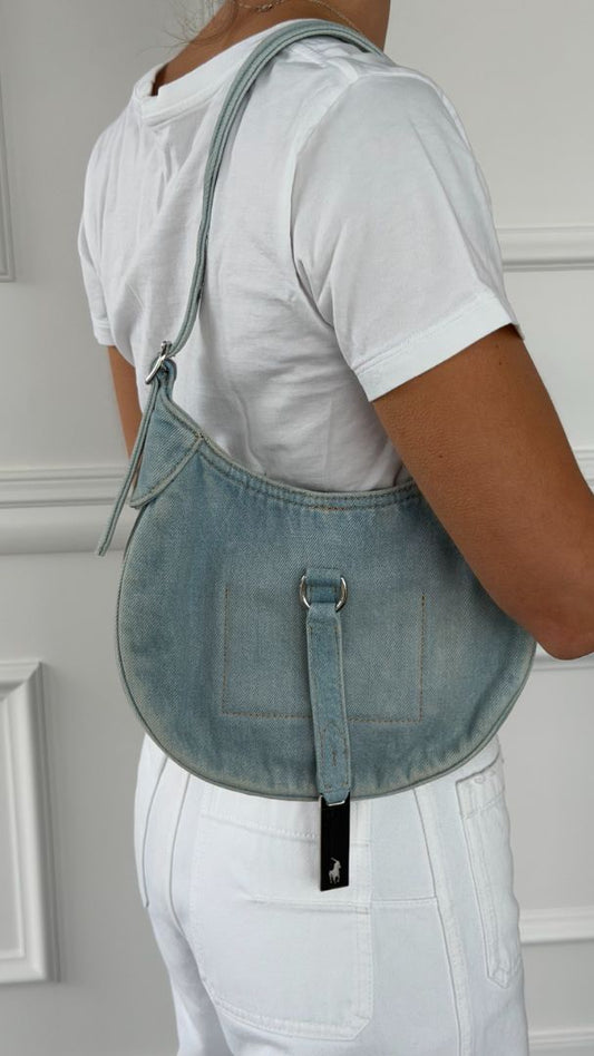 Washed Blue Small ID Denim Shoulder Bag