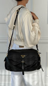 Black Large Explore Re-Nylon Handbag