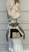 Grey Medium Josef & Annie Albers Flamenco Square Clutch Bag