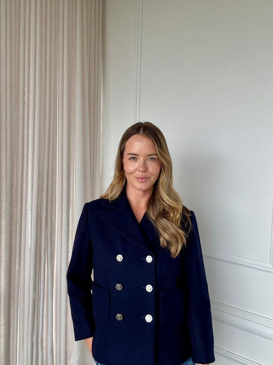 Navy Paris-Hamburg Wool Peacoat