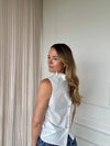 White Frill Neck Blouse