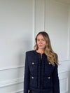 Navy Four Pocket Tweed Jacket