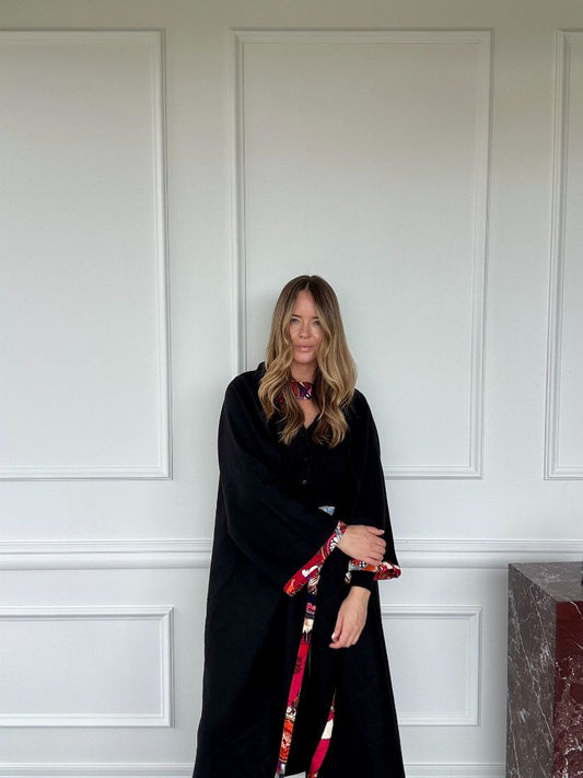 Black & Multi Petit H Cape